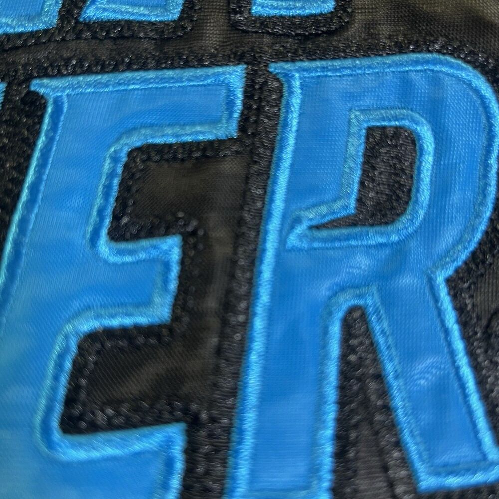 Carolina Panthers Men M Starter NFL Black Blue Satin Varsity Jacket Football - Picture 4 of 16